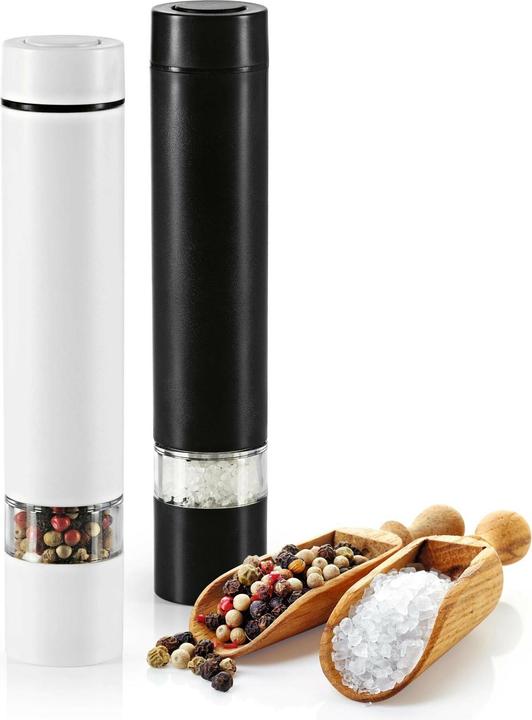 Produktbild Gourmetmaxx Salz- und Pfeffermühle 18.2 cm, Schwarz/Weiss, Materialtyp (Salz, Pfeffer)