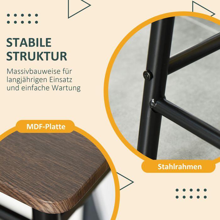 Actual product image Swisshandel24 Bartisch Set 3-teilig Esstisch mit 2 Barhocker Essgruppe Küchentisch und Stühle