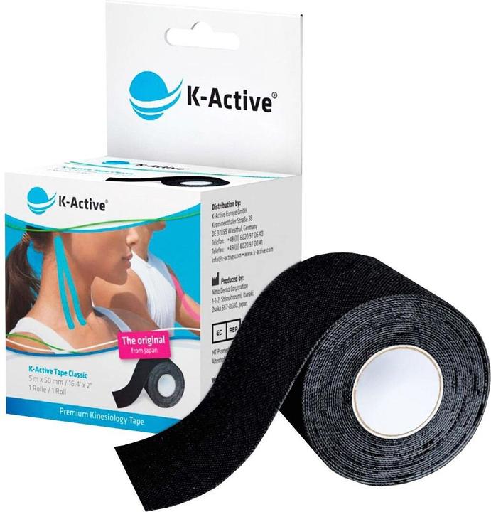 Image du produit K-Active Ruban adhésif Classic 5cmx5m noir hydrofuge (5 m)