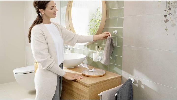 Immagine prodotto tesa MOON WHITE Gancio per asciugamani con soluzione adesiva senza forare