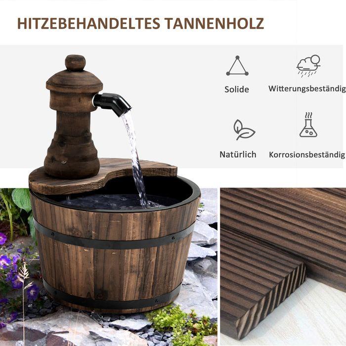 Immagine prodotto Swisshandel24 Fontana da giardino, legno di abete + metallo legno naturale