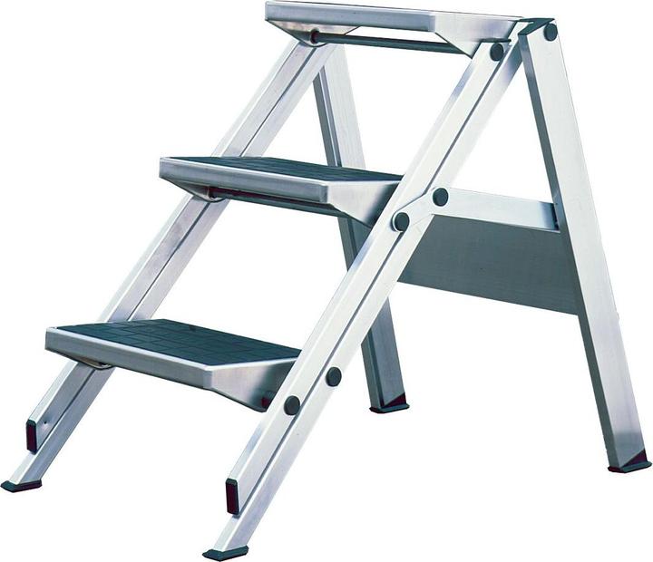 Produktbild Krause 810236 Aluminium Treppe klappbar Arbeitshöhe max. 2.70 m Silber 6.6 (Klapptritt)
