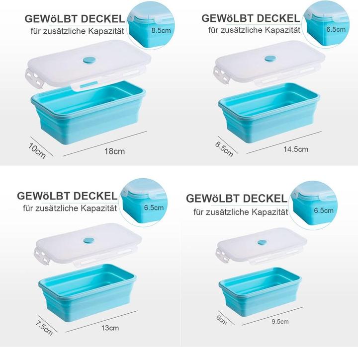 Produktbild König Design Gefrier Dosen Lebensmittel Vorrats Behälter Frischhaltedosen Deckel Faltbar (0.80 l)
