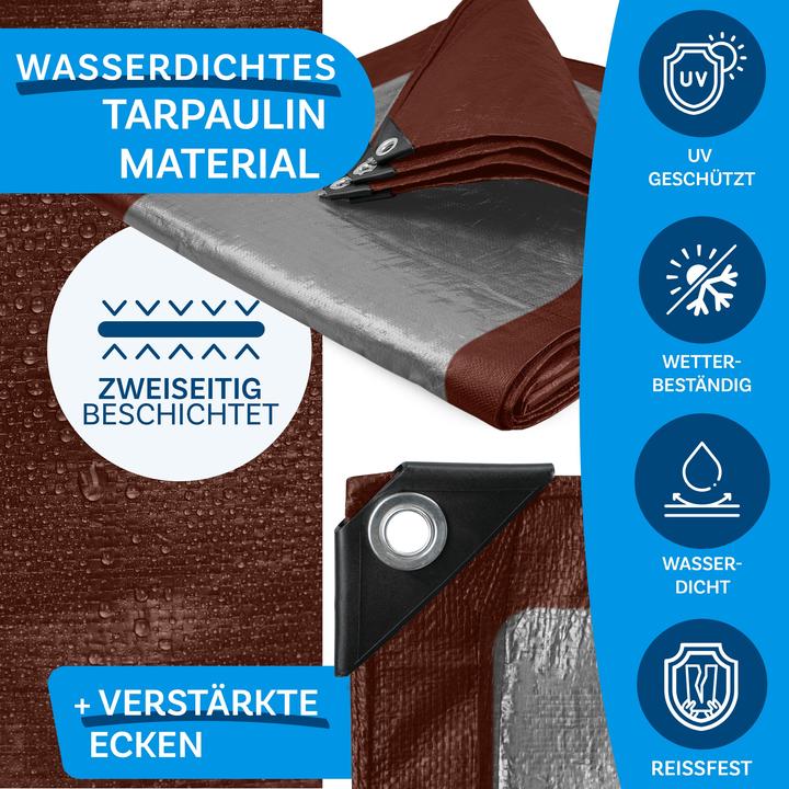 Immagine prodotto Floordirekt Copertina80 gm, 3 x 5 m, MarroneArgento (300 x 500 cm)