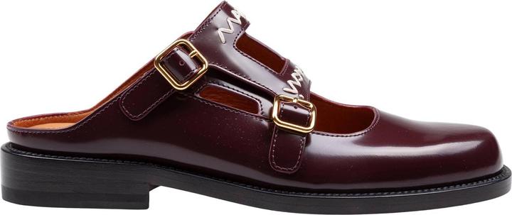 Produktbild Marni moccasin sabot in brushed leather color bordeaux (39)