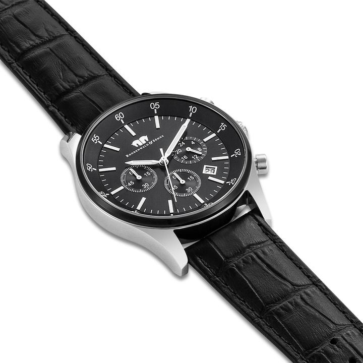 Actual product image Men Chronograph Goodwill Genuine Leather Black - 4406 (Chronograph, 45 mm)