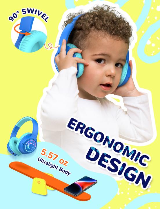 Image du produit Iclever Headphone Kids BT & Cable LED