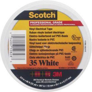 Produktbild 3M Scotch 35 White PVC Electrical Tape, 19mm x 20m (88 mm)