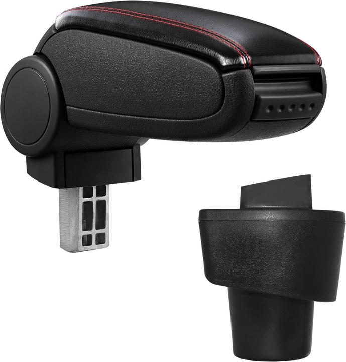 Actual product image Pro-Tec Centre armrest Renault Twingo 3 with storage compartment imitation leather black with red stitching