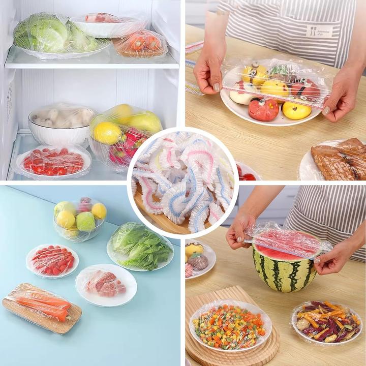 Actual product image ASMI 100 Stück Frischhaltebeutel, Frischhaltefolie, Lebensmittel Abdeckungen (100 x)