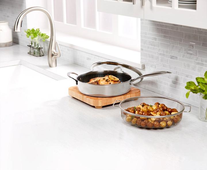 Immagine prodotto Livington Titan Pan (26.50 cm, Padella per friggere, Acciaio inossidabile, Alluminio)