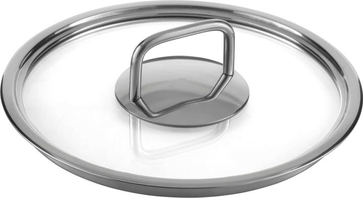 Produktbild KLAMER Topf-Set 5-tlig. mit Glasdeckel, Induktion, unbeschichtetes Edelstahl Profi-Kochtopfset (23 cm, Pfannenset + Topfset, Edelstahl)