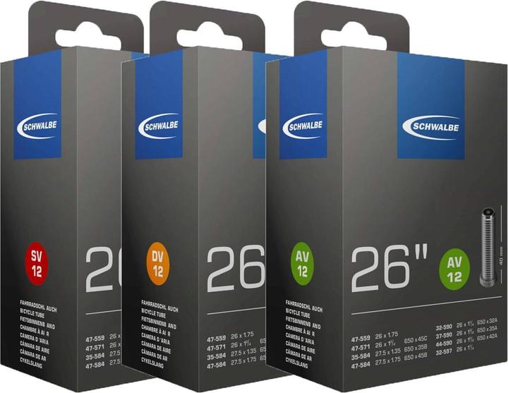 Image du produit Schwalbe Tuyau SV12 (Presta (SV), 26", 47 mm)