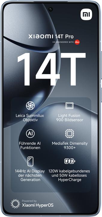 Productafbeelding Xiaomi 14T Pro 12GB/512GB (512 GB, Titaanblauw, 6.67", Dubbele SIM, 50 Mpx, 5G)