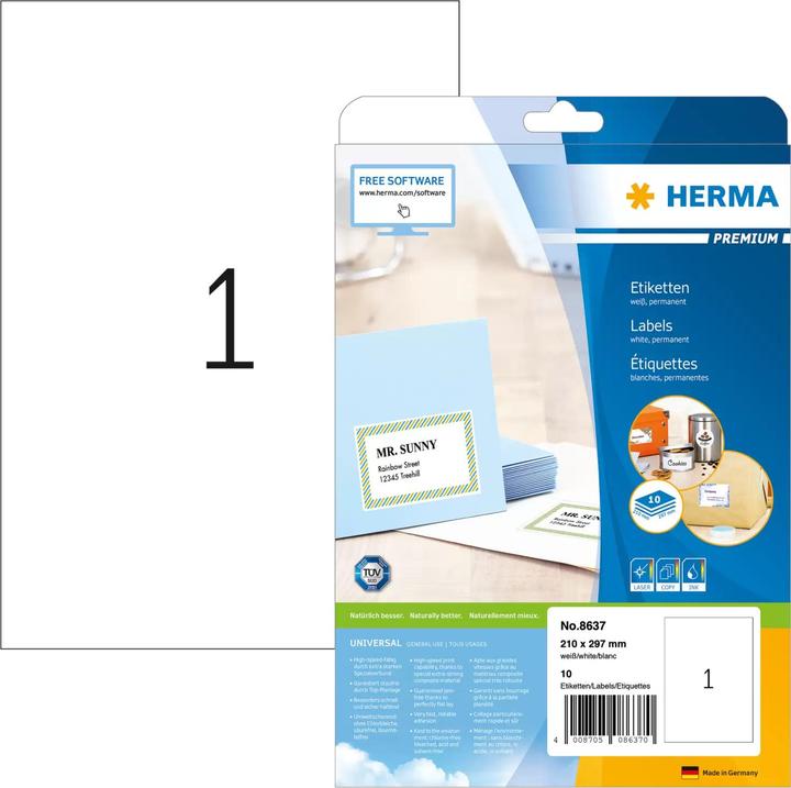 Actual product image HERMA Universal labels A4