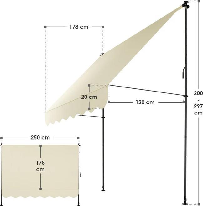 Produktbild Juskys Klemmmarkise Kapstadt (2.50 m)