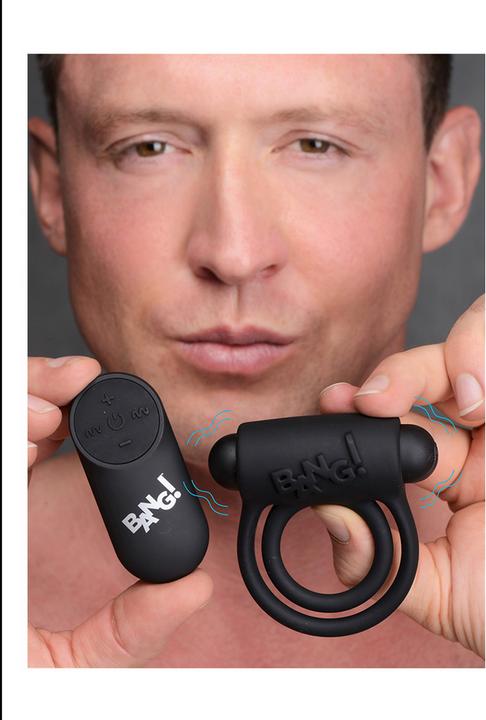 Actual product image XR Brands Silicone Cock Ring & Bullet with Remote Control (7.70 cm)