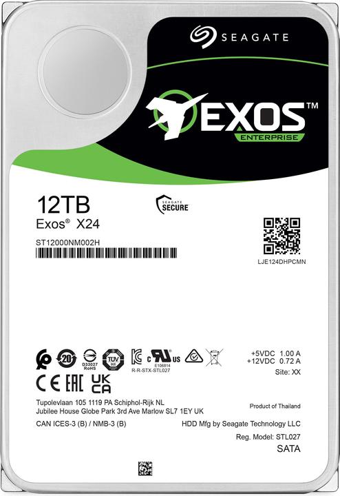 Actual product image Seagate Exos X24 (12 TB, 3.5", CMR)