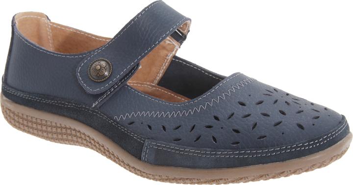 Produktbild Boulevard Sommer Maryjaneschuhe Mit Lochmuster Und Klettverschluss Weite Passform (35.5)