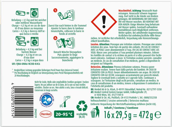 Produktbild Persil 16 Universal Power Bars (16 Waschgänge, Waschpods)