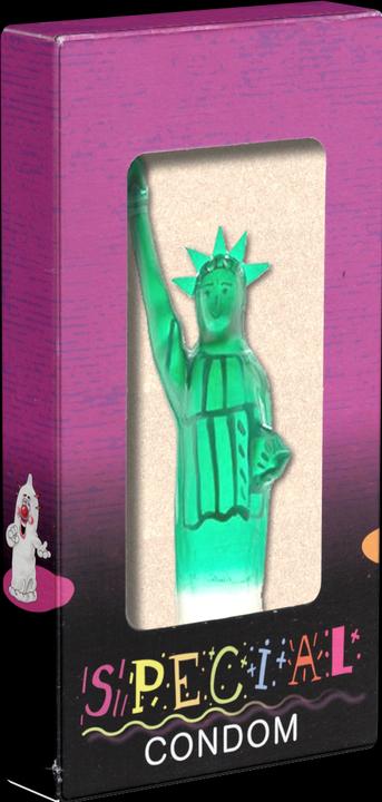 Productafbeelding Erco Scherzkondom Freiheitsstatue XL – handbemalt, kreativer Partygag und witziges Gag-Geschenk (1 Pcs.)