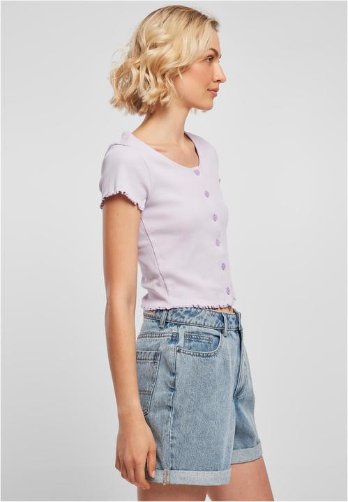 Produktbild Urban Classics Ladies Cropped Button Up Rib Tee (M)