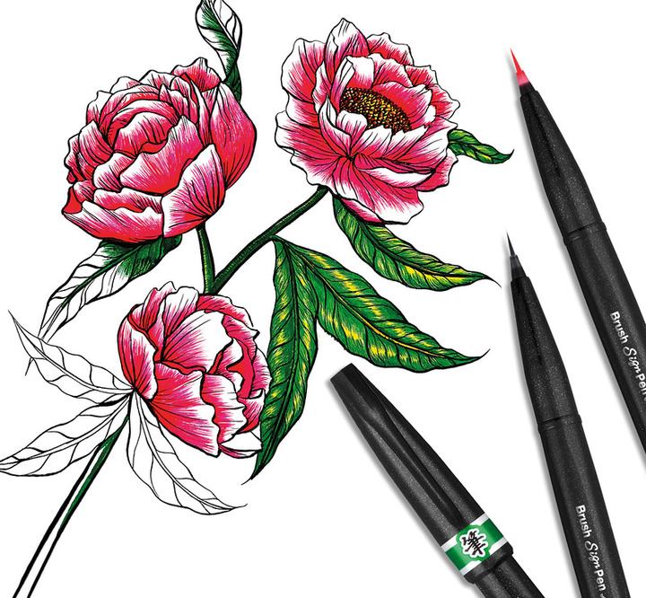 Immagine prodotto Pentel Penna a pennello Sign Pen Brush Artist (Verde, 1 x)
