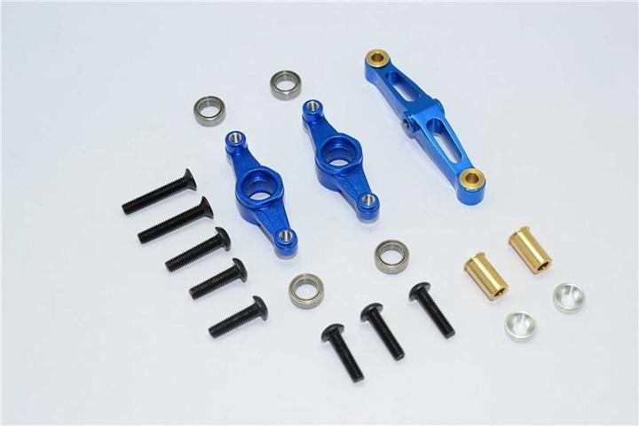 Produktbild GPM aluminium lenkungs-set mit kugellager blau tamiya tt02