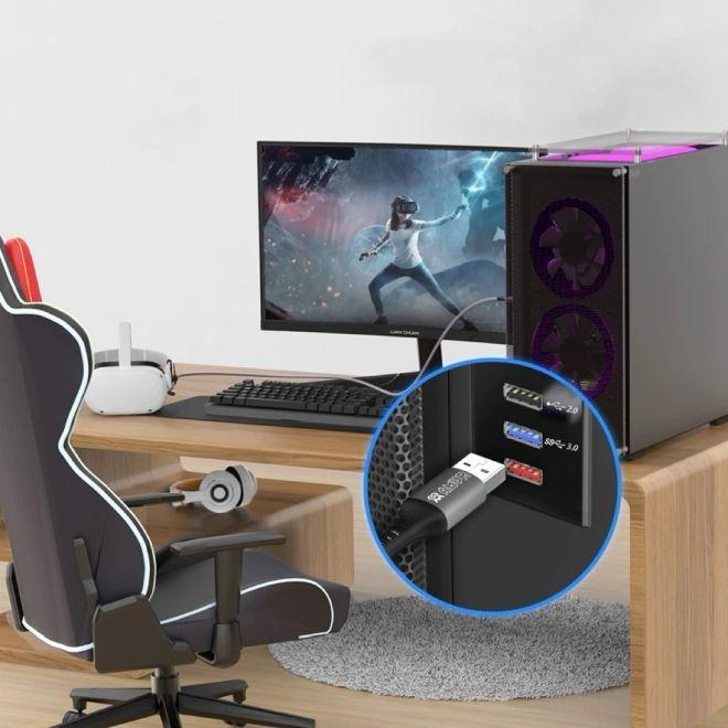 Image du produit AMVR Meta Quest 3 / 3S VR Link Kabel mit USB Typ-C Ladeanschluss