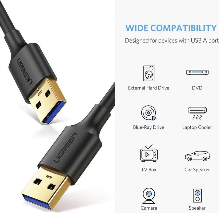 Productafbeelding Ugreen USB-A 3.0 naar USB-A 3.0 kabel (1 m, USB 3.0)
