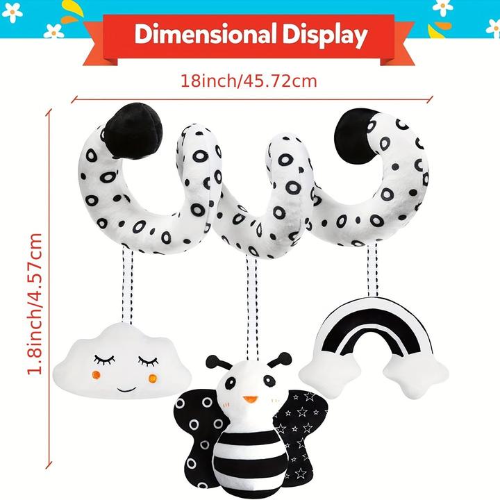 Produktbild Activity Board Baby Autositz Spielzeug, Baby Spirale hängenden Kinderwagen, schwarz und weiss hohen Kontrast