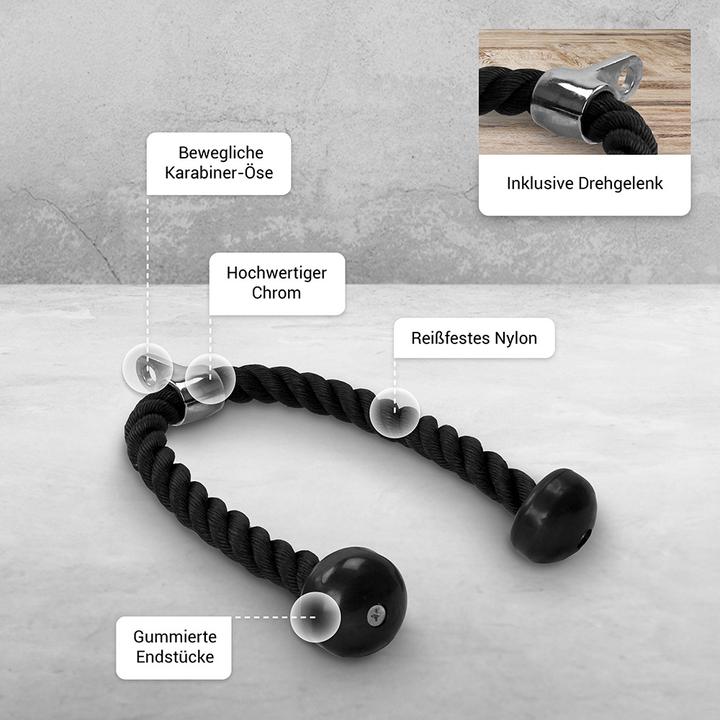 Actual product image Gorilla Sports Nylon tricep rope