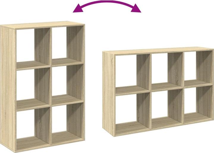 Immagine prodotto VidaXL Divisorio per ambienti Libreria Scaffale in piedi Scaffale per ufficio Scaffale a cubo Rovere Sonoma (69,5 x 29 x 103,5 cm)