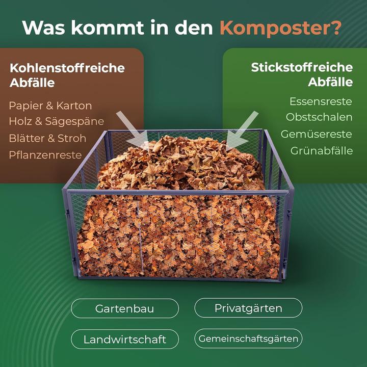 Produktbild Novatool Garten-Komposter Metall 100x100x50 cm, mit erweiterbarem Stecksytem, pulverbeschichteter Me (1000 l)