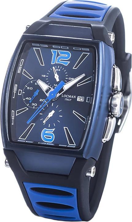 Produktbild Locman Italy Herrenuhr Tremila Chrono blau/schwarz Ref. 0550 (Chronograph, 50 mm)