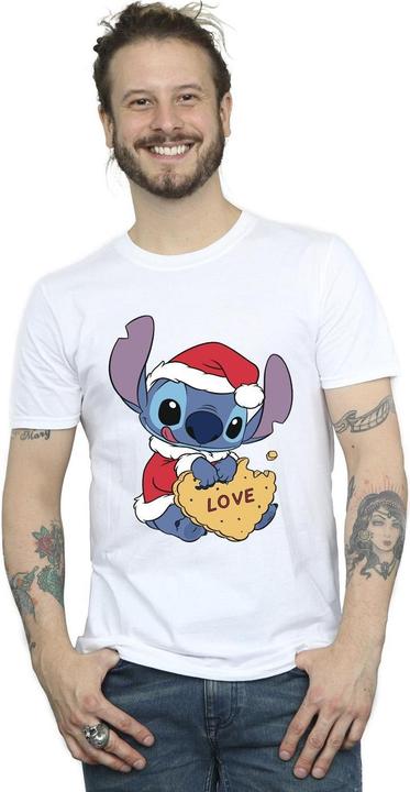 Produktbild Disney Lilo And Stitch Christmas Love Biscuit TShirt (M)