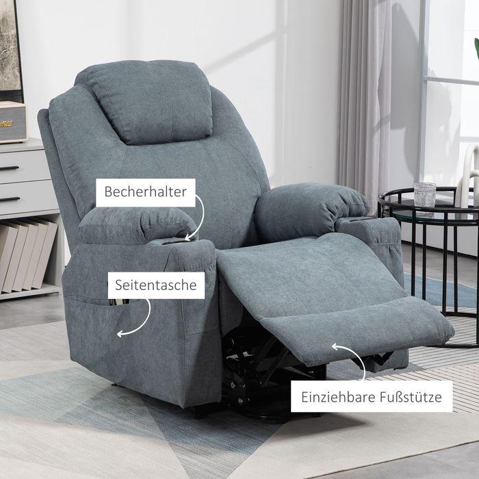 Produktbild Swisshandel24 Massagesessel Aufstehhilfe, elektrisch, mit 8 Massagepunkten, Liegefunktion, Heizfunktion, 90x101x10