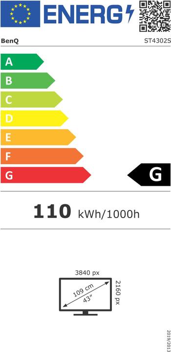 Label énergétique BenQ ST4302S (9H.F7GPT.RA2) (3840 x 2160 pixels, 43")