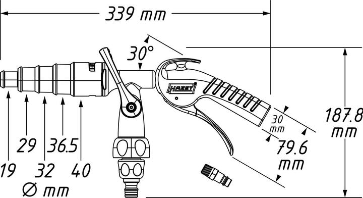 Image du produit HAZET Jeu de pistolet de nettoy. pneum. 9048P-2/3