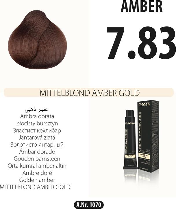 Image du produit FemMas 6.5) Couleur de cheveux Dark Blonde Mahogany 100ml (Blond foncé Acajou 100ml)