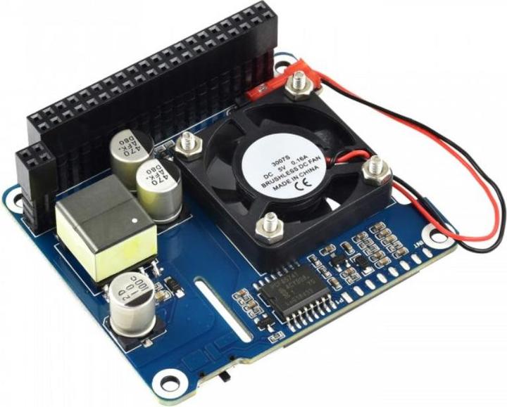 Actual product image WaveShare Power over Ethernet (PoE) HAT with OLED Display for Raspberry Pi 4B & 3B+
