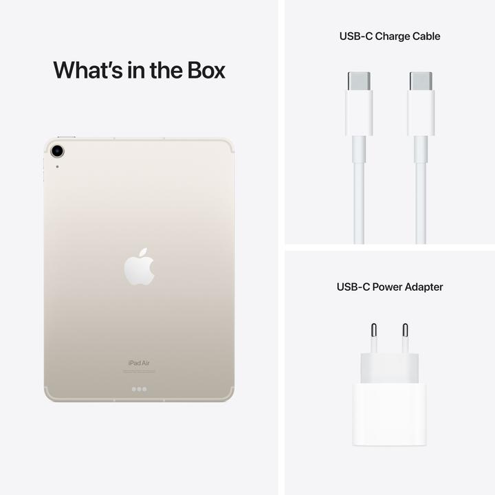 Produktbild Apple iPad Air 2022 (5. Gen) (5G, 10.90", 256 GB, Starlight)