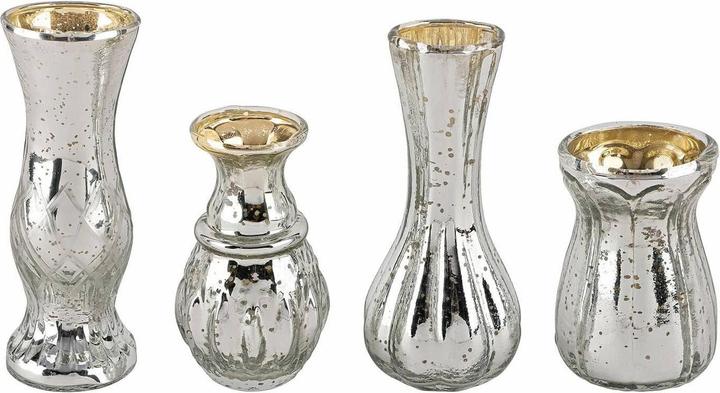 Image du produit Loberon Set de 4 vases décoratifs Maelie argent antique (4 x)