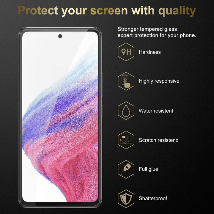Actual product image Cadorabo Tempered protective glass for Samsung Galaxy A53 5G (1 Piece, Samsung Galaxy A53 5G)