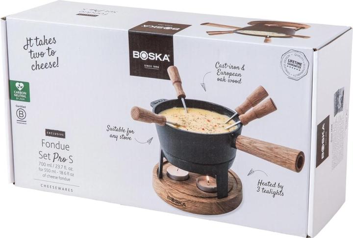 Boska Fondueset Pro S Europäisches Eichenholz Gusseisen 0.7lt