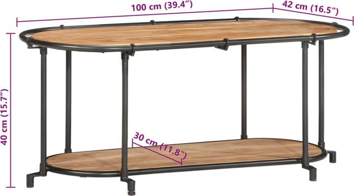 Image du produit VidaXL Armoire TV Lowboard Armoire TV Table de télévision en bois massif acacia (100 x 42 x 40 cm)