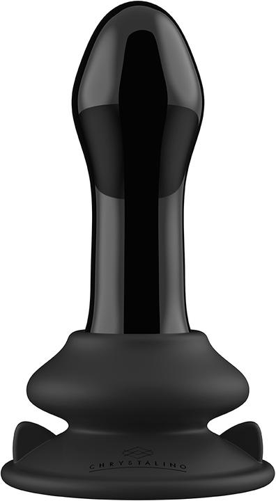 Actual product image Shots Pluggy - Glass Vibrator - With Suction Cup and Remote - Rechargeable - 10 Speed