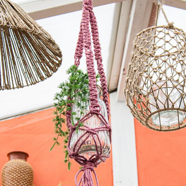 Produktbild Hoooked Bastelset Makramee Blumenampel Rosa