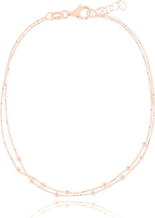 Leyda Fusskette Kugel (vergoldet 750 / 18 K Gold, Silber 925, 25 cm)