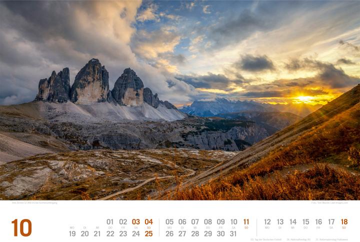 Actual product image Südtirol - von Bozen bis zu den drei Zinnen - ReiseLust Kalender 2026 (45 x 33 cm, Hardcover, German)